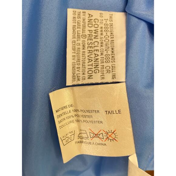 Da Vinci Ice Blue Satin Fit & Flare Y2K Holiday Party Dress Size 10 VTG - Picture 5 of 8